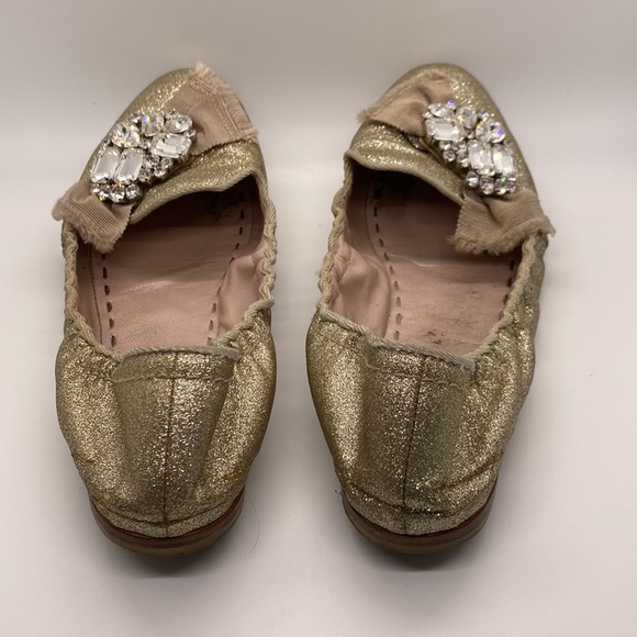 Miu Miu Loafers Flats Gold Authentic - Picture 8 of 13
